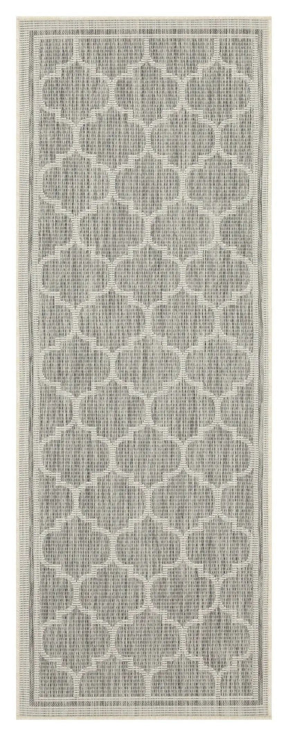 Sunshine polypropylene runner rug gray trellis indoor outdoor on Tampa Home & Garden Store