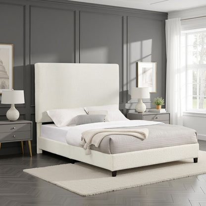 Upholstered Headboard Platform Bed and Frame
