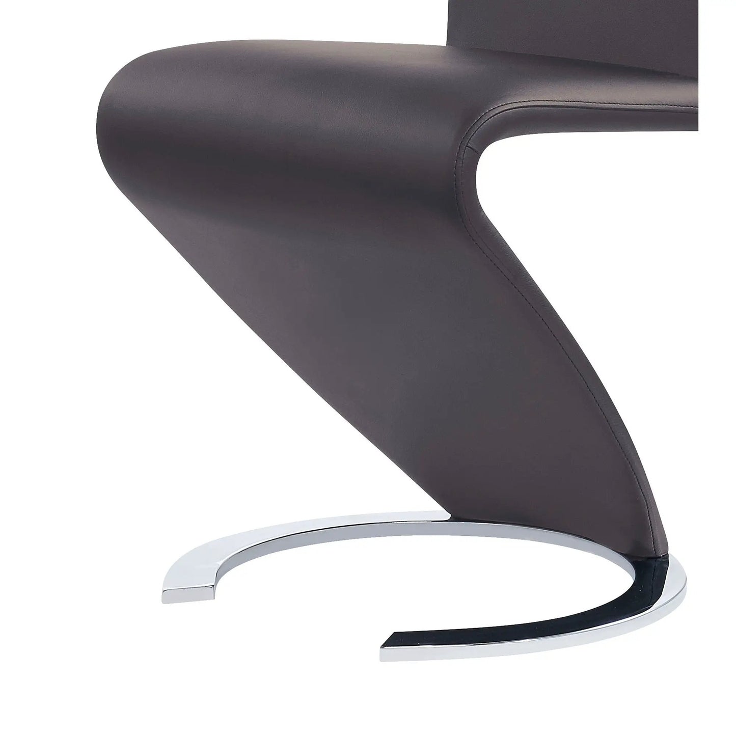 Marcus Horseshoe Dining Chairs set of 2 in dark brown leather with chrome circular base on Tampa Home & Garden Store