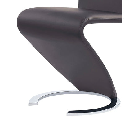 Marcus Horseshoe Dining Chairs set of 2 in dark brown leather with chrome circular base on Tampa Home & Garden Store