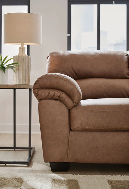 WillowBend Faux Leather Loveseat Jumbo Stitching