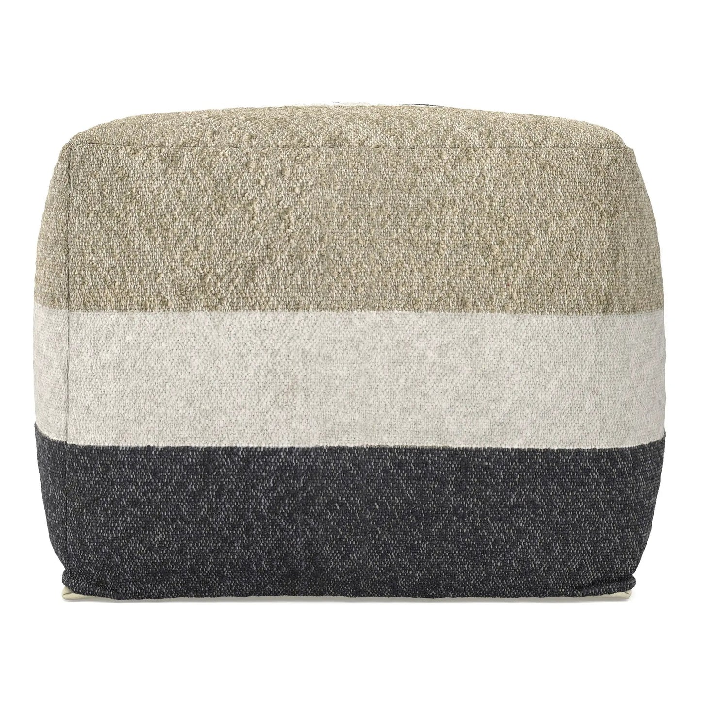 Clay square pouf in boucle beige-charcoal gradient by Unique Piece Furniture on Tampa Home & Garden Store