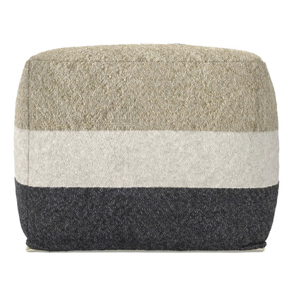 Clay square pouf in boucle beige-charcoal gradient by Unique Piece Furniture on Tampa Home & Garden Store