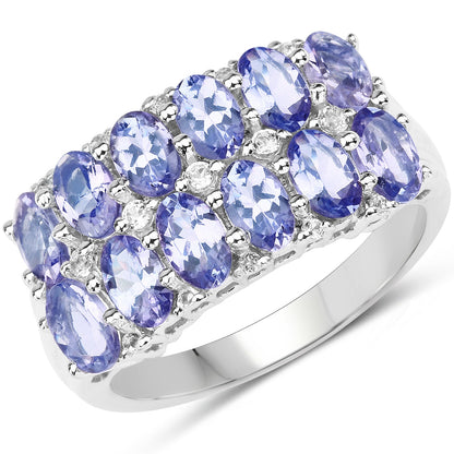 Ring with 3.16ct tanzanite and white topaz set in .925 sterling silver band by Bids.com on Tampa Home & Garden Store