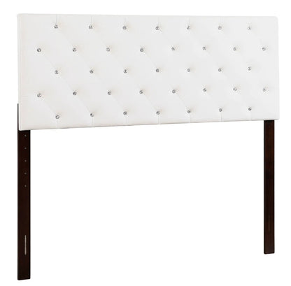 Panel Headboard with Faux Jewel Button Tufting