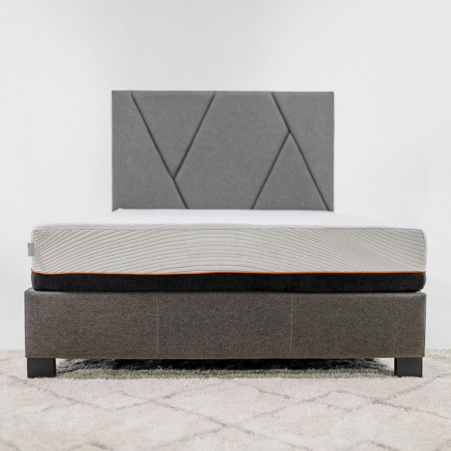 HouseOfZazla 10in Regen Cooling Copper Infused Memory Foam Mattress orange trim on bed on Tampa Home & Garden Store