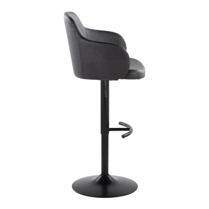 Modern adjustable barstool with swivel, black leatherette, rounded T footrest HouseOfZazla on Tampa Home & Garden Store