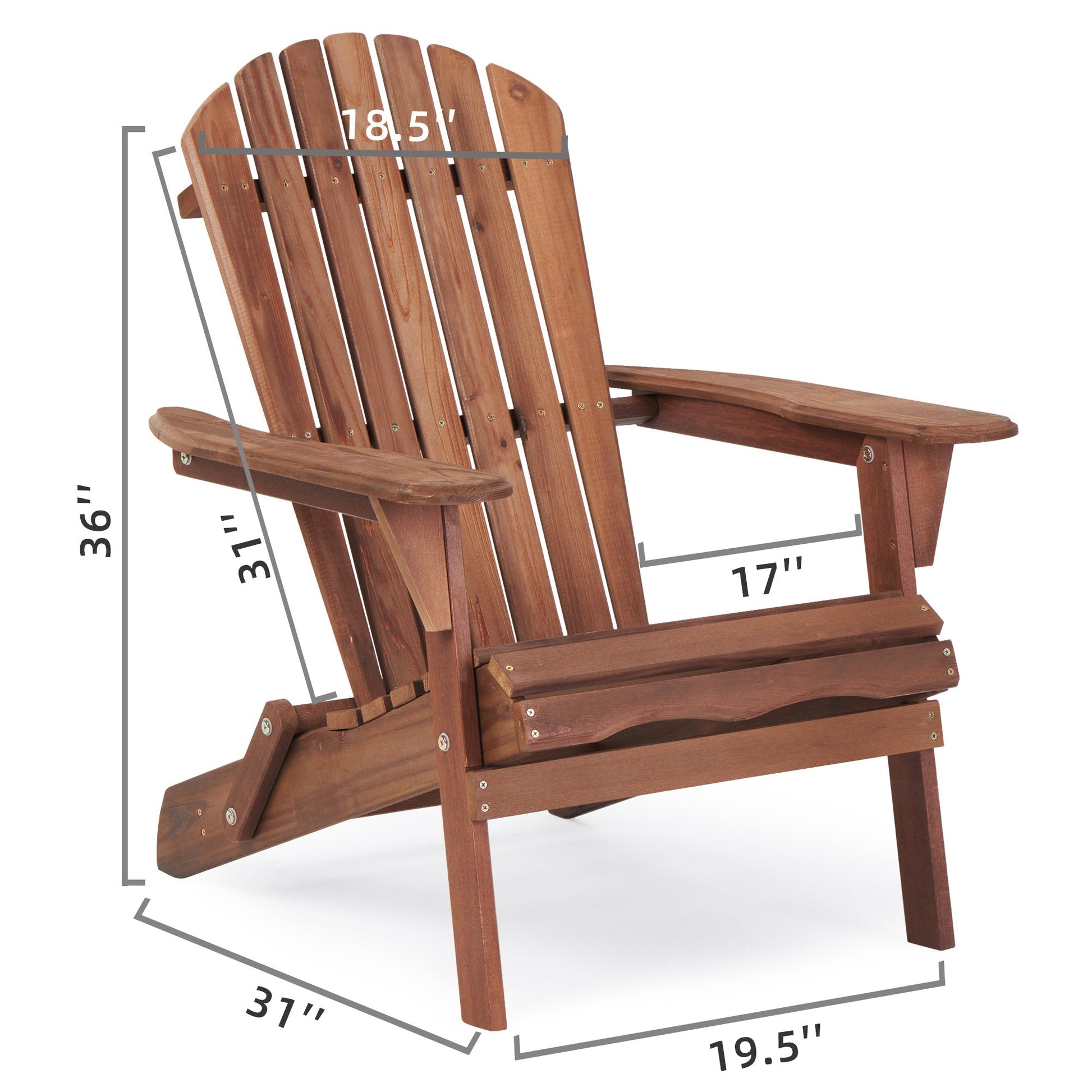 SoliWood wooden outdoor folding Adirondack chairs set of 2, brown finish by HouseOfZazla on Tampa Home & Garden Store