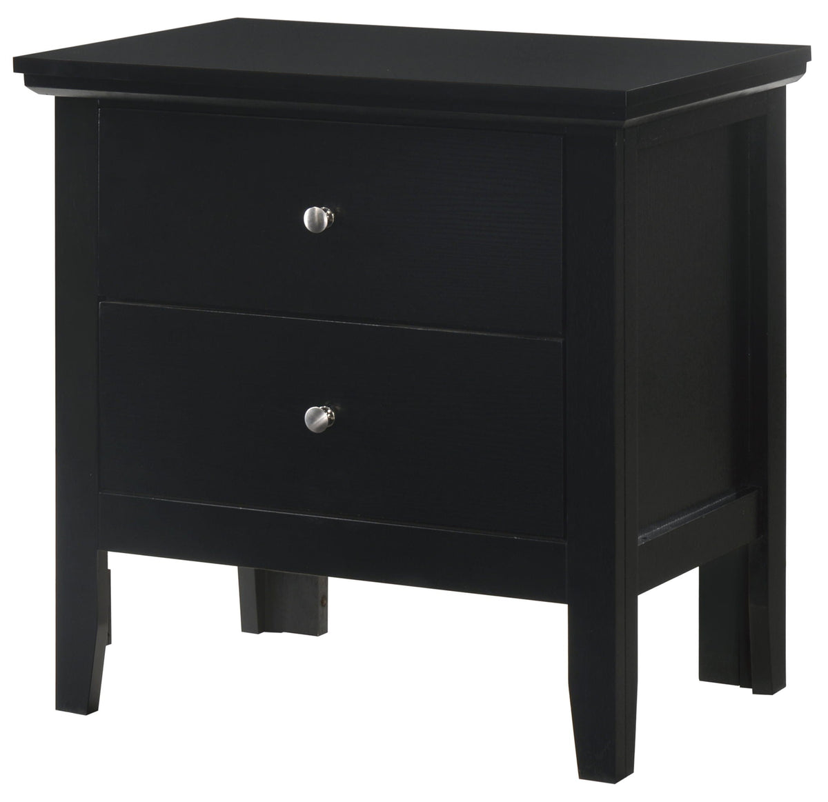 English Dovetailed Drawers Nightstand in black finish with nickel hardware on Tampa Home & Garden Store