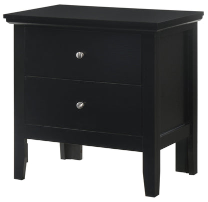 English Dovetailed Drawers Nightstand in black finish with nickel hardware on Tampa Home & Garden Store