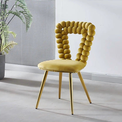 Modern Chair With Iron Tube Legs and Cushions