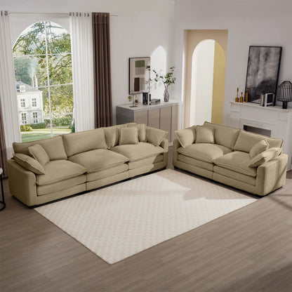 Elegant Sectional Sofa Set with Deep Seats