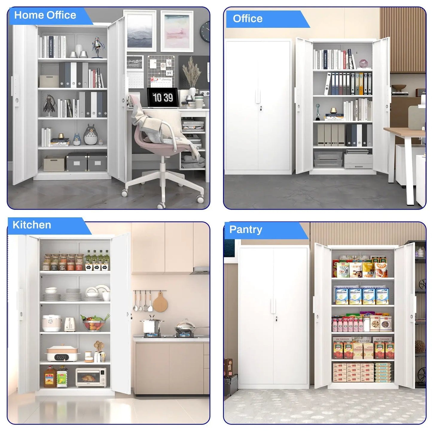 2 Door File Cabinet With Lock and Heavy Shelves