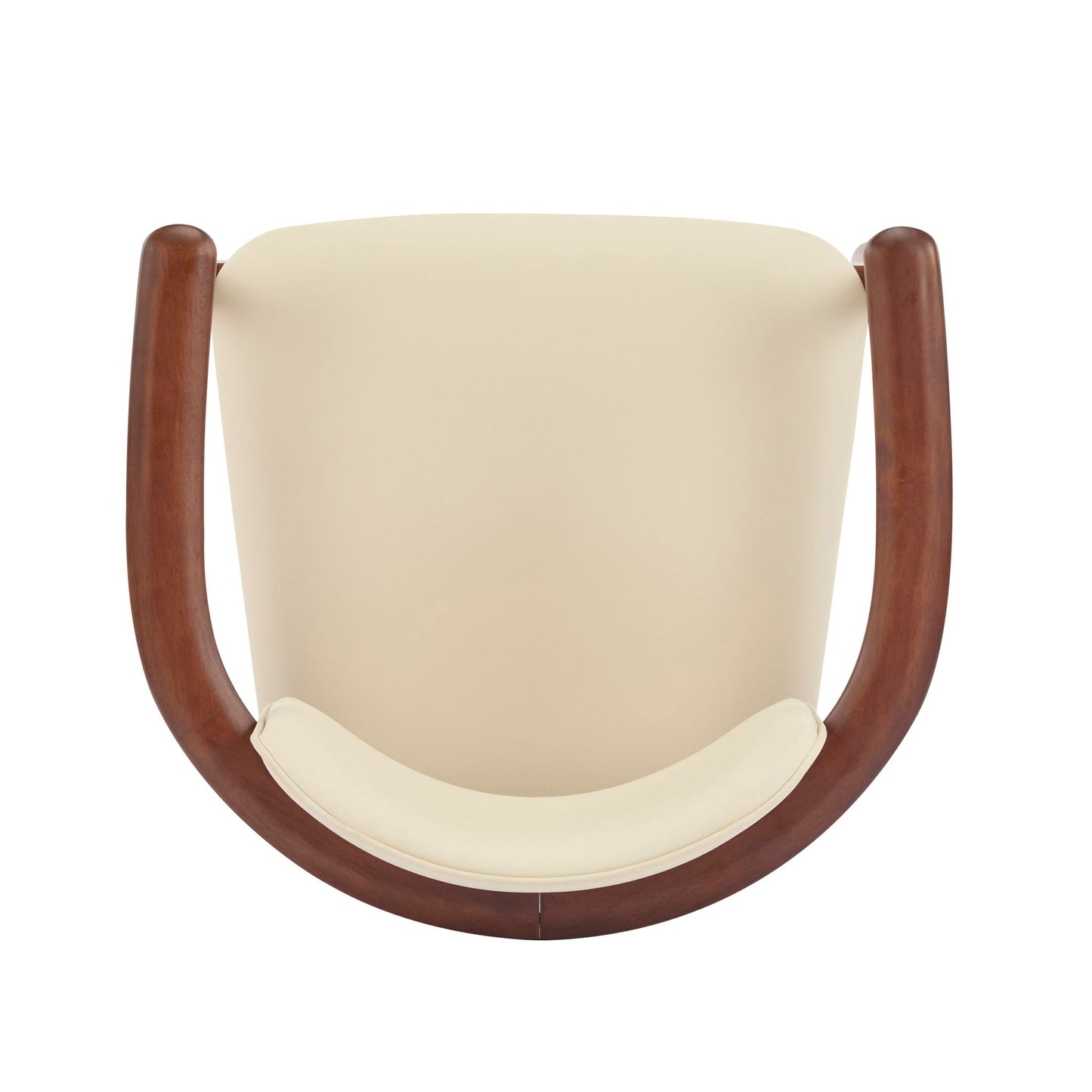 Beige Dining Room Chairs and Dark Walnut Frame