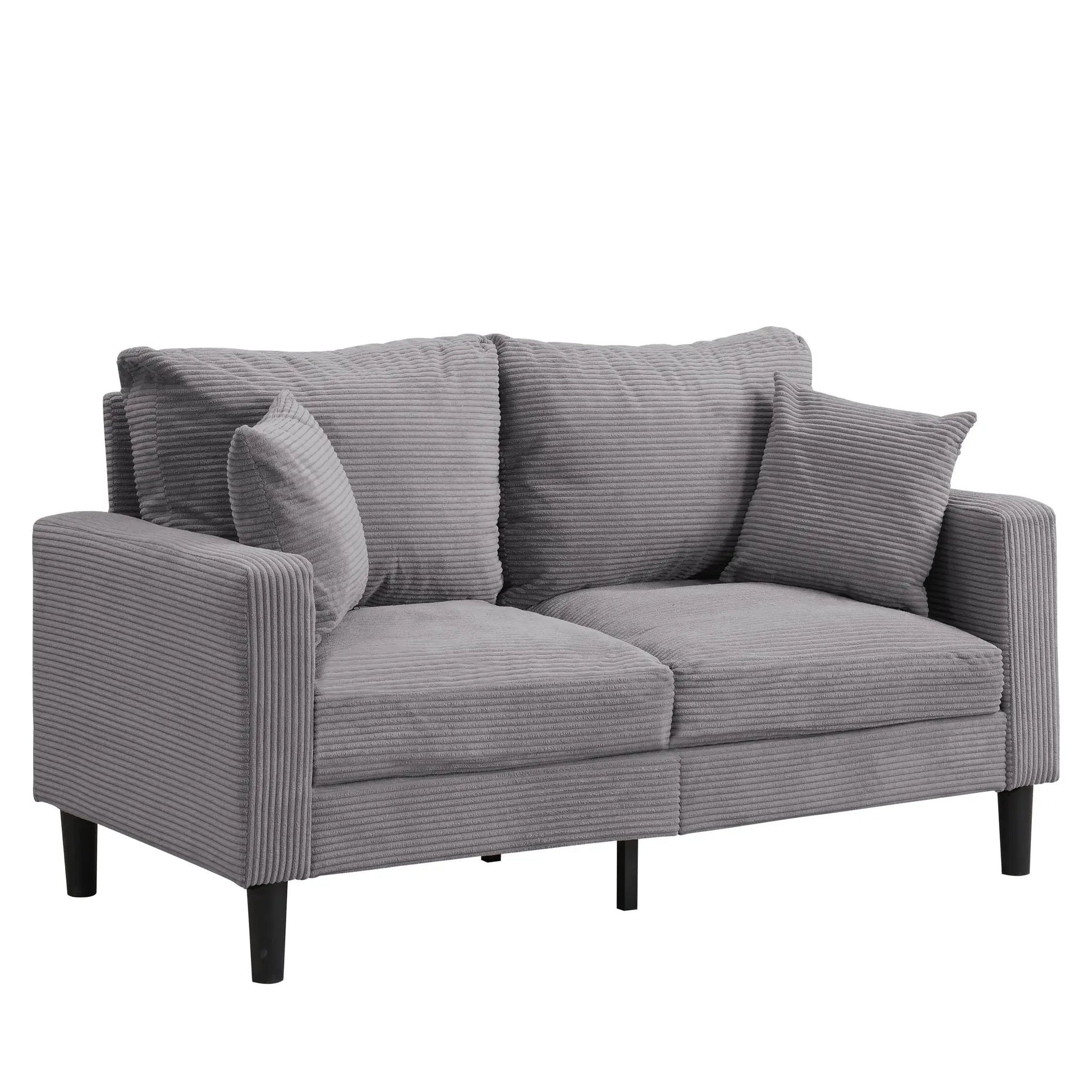 Modern 2-piece sofa set: 3-seater + 2-seater in gray corduroy by Unique Piece Furniture on Tampa Home & Garden Store