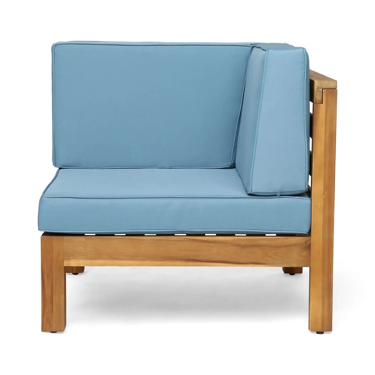 Oana 3 Piece Sectional Sofa Set blue cushions with wood frame by HouseOfZazla on Tampa Home & Garden Store