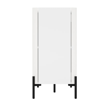 AbbeySideboard with adjustable shelves, white finish, modern design, black metal legs on Tampa Home & Garden Store