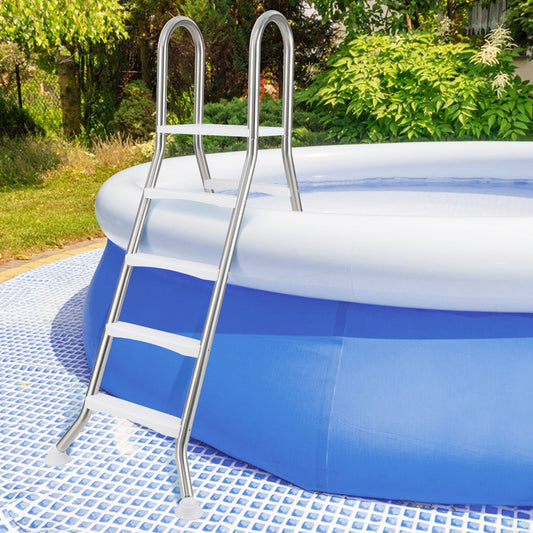 75.6" Above Ground Pool Ladder A-Frame Swimming Pool 4-Step Ladder for Up to 55" Pool Wall Height - Tampa Home & Garden Store