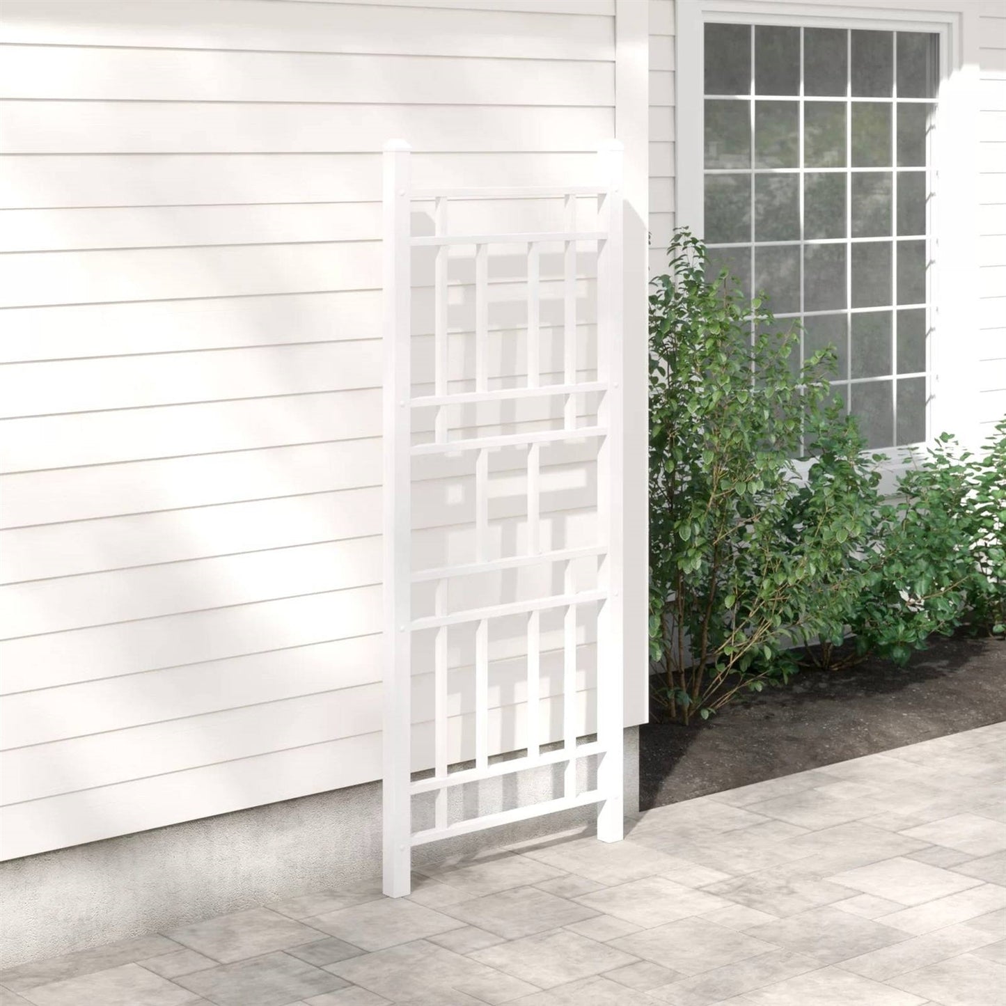 75-inch White Vinyl Outdoor Garden Trellis - Made in USA - Tampa Home & Garden Store
