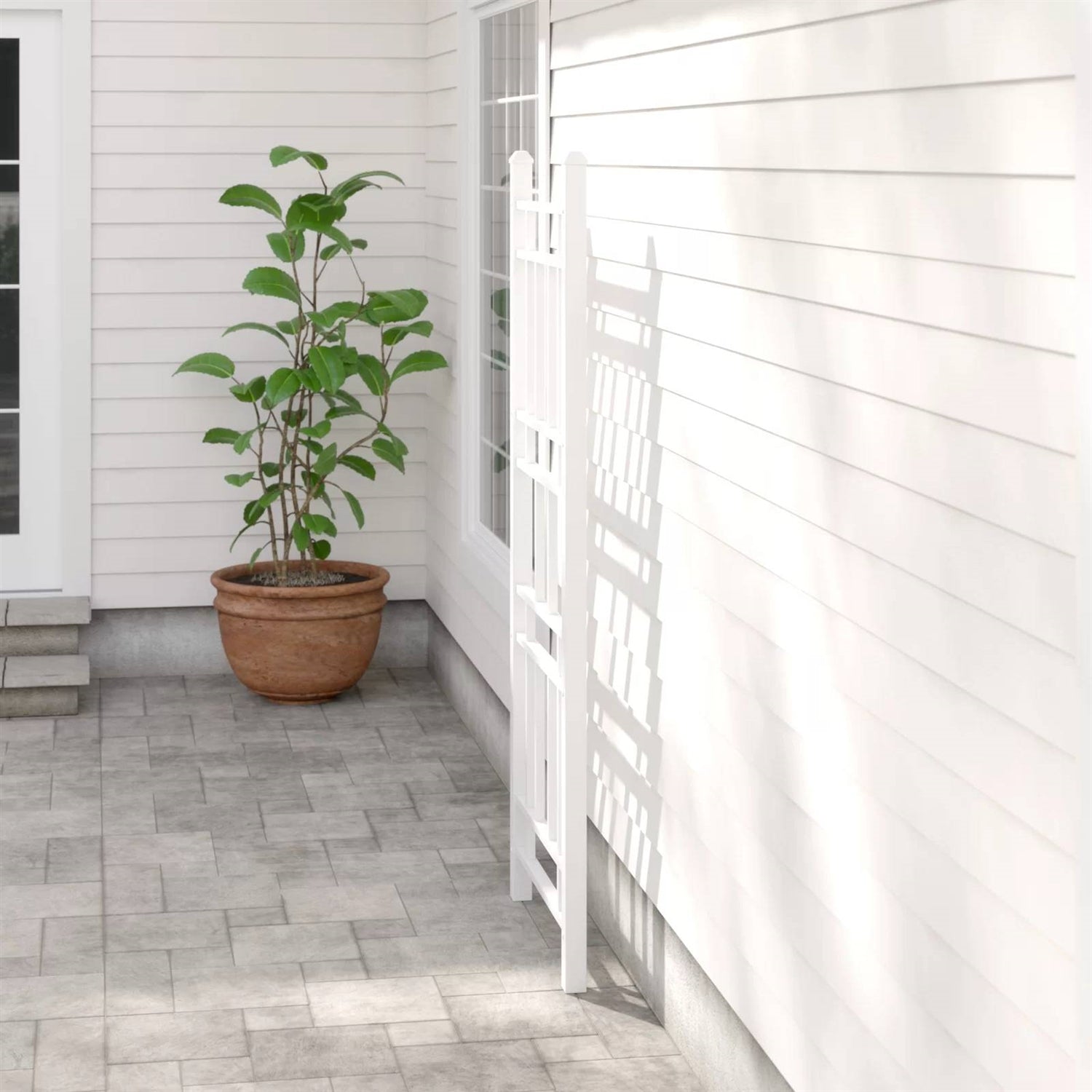 75-inch White Vinyl Outdoor Garden Trellis - Made in USA - Tampa Home & Garden Store