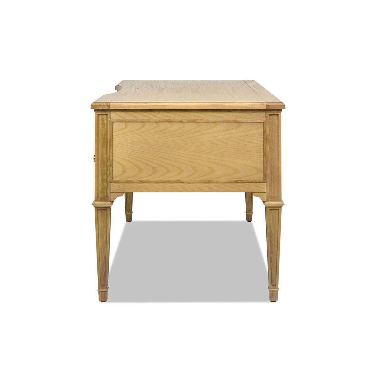Dauphin 5-drawer executive desk in light brown solid rubber hardwood on Tampa Home & Garden Store