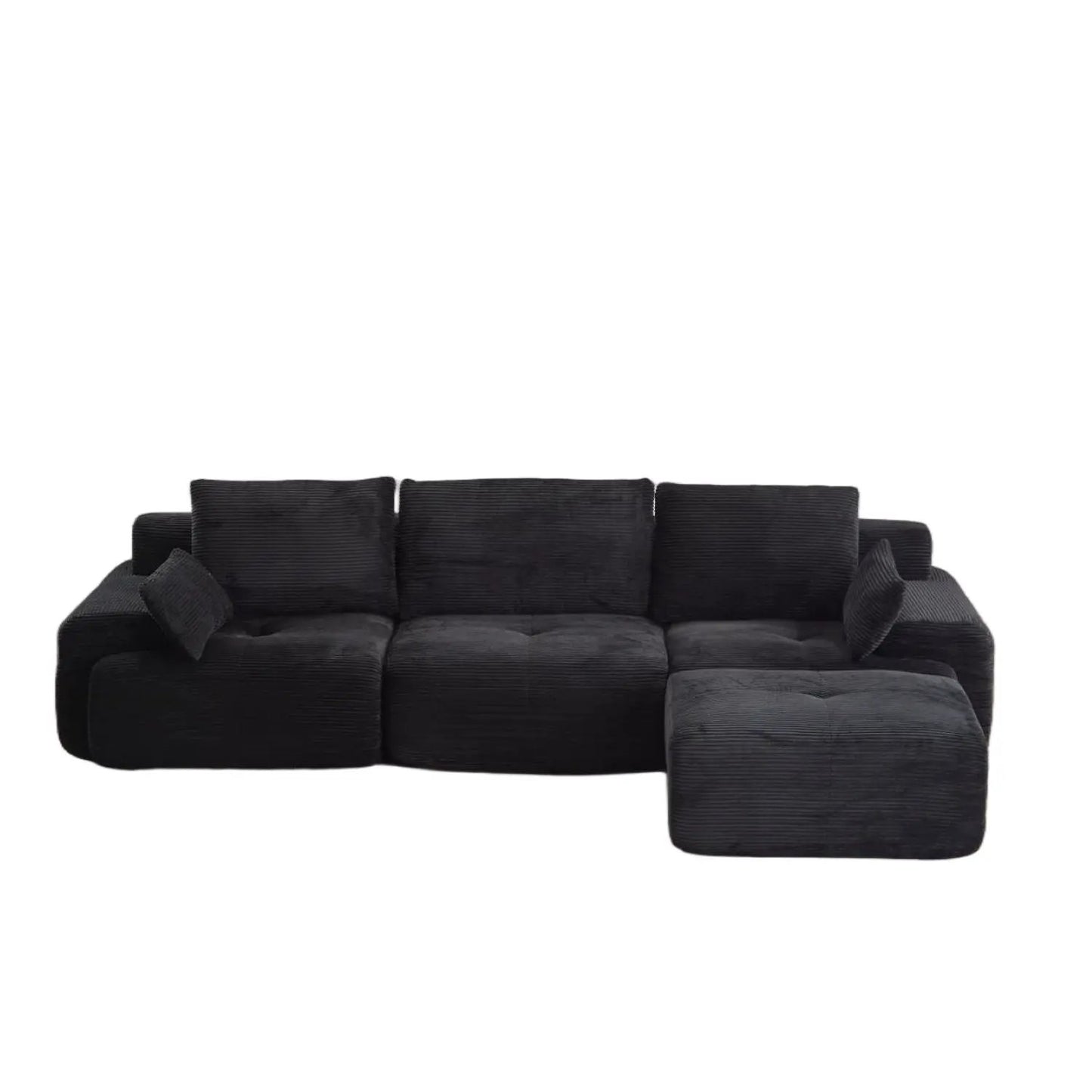 2-piece sectional sofa set in black corduroy with chaise from Unique Piece Furniture on Tampa Home & Garden Store