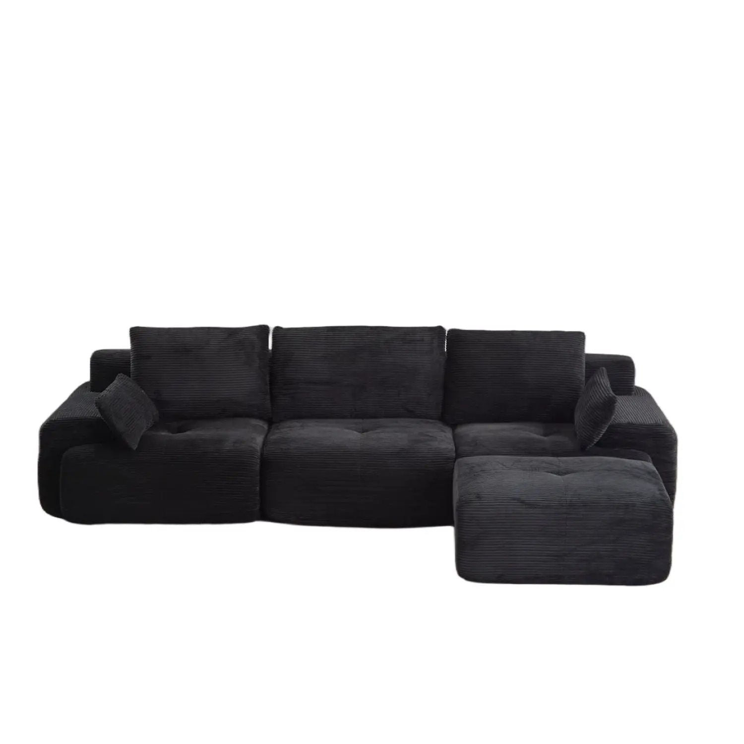 2-piece sectional sofa set in black corduroy with chaise from Unique Piece Furniture on Tampa Home & Garden Store