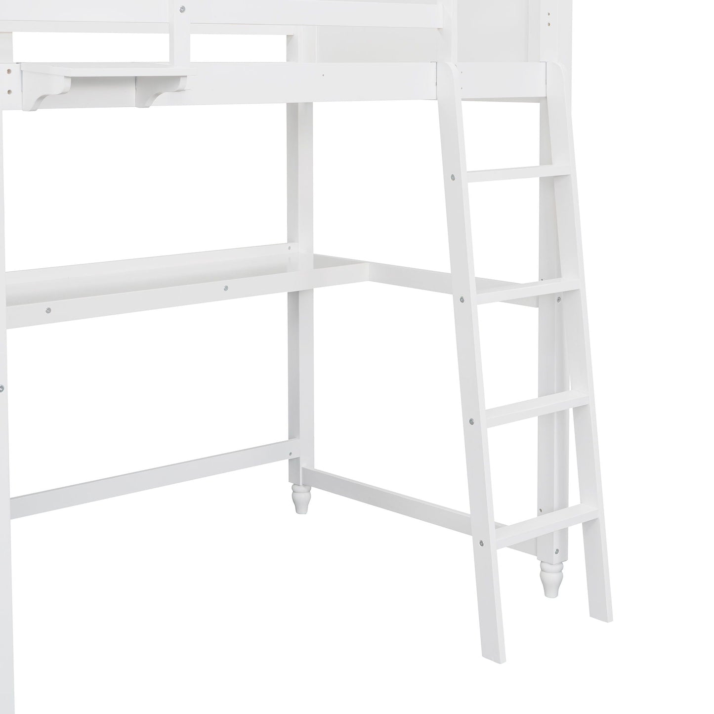 Space Saving Loft Bed with Desk and Drawers