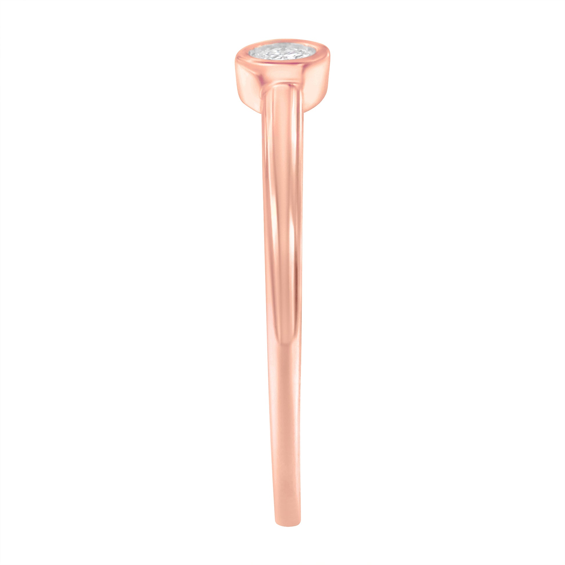 Miracle Set diamond ring in rose gold plated silver, 1/20 cttw, J-K color I1-I2, size 6 on Tampa Home & Garden Store