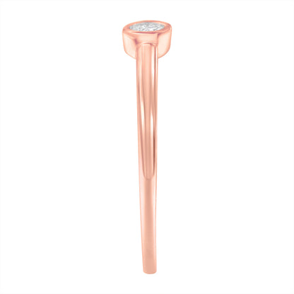 Miracle Set diamond ring in rose gold plated silver, 1/20 cttw, J-K color I1-I2, size 6 on Tampa Home & Garden Store