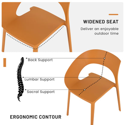 Orange ergonomic outdoor chair by HouseOfZazla with widened seat and lumbar support on Tampa Home & Garden Store