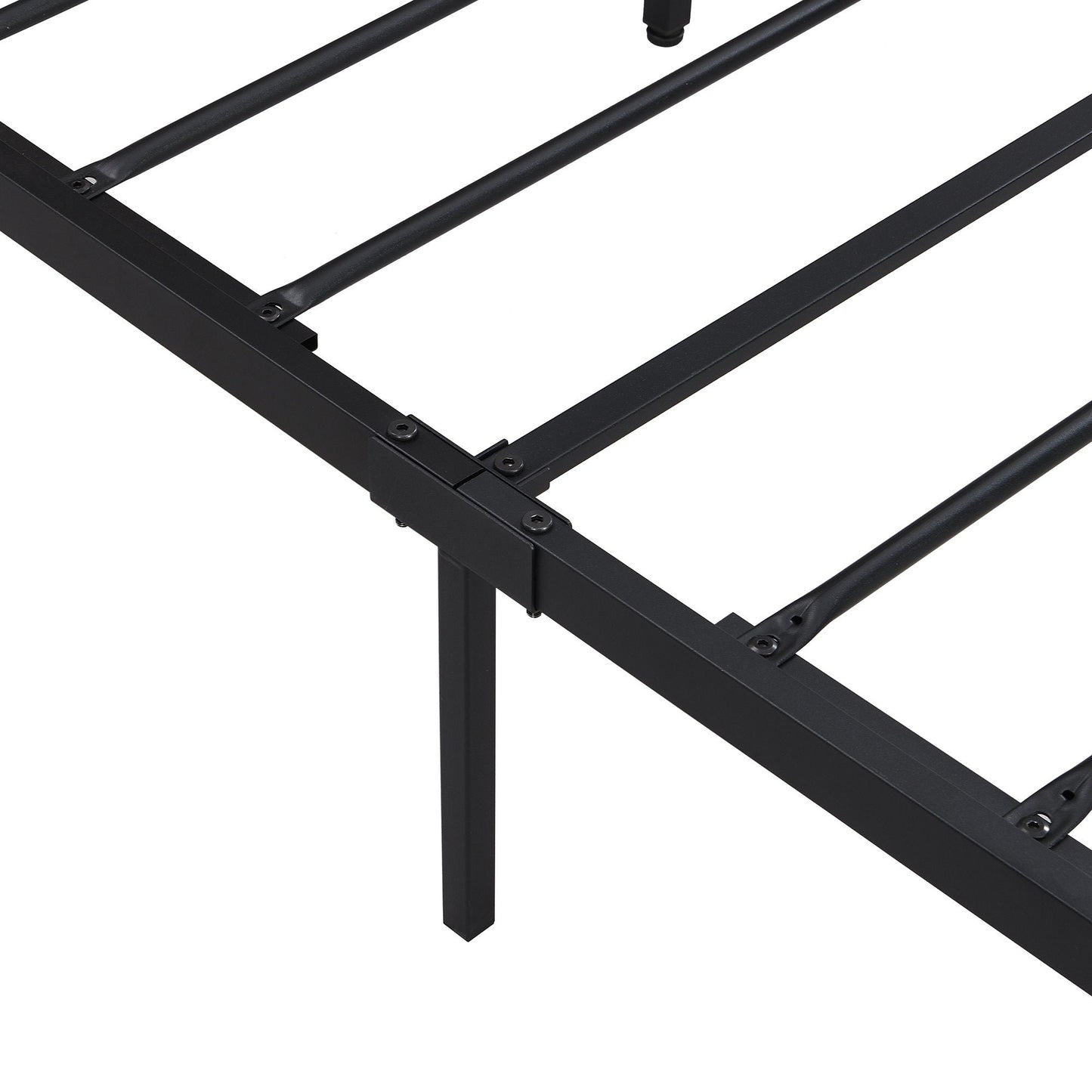 Metal Platform Bed with Wooden Headboard and Usb