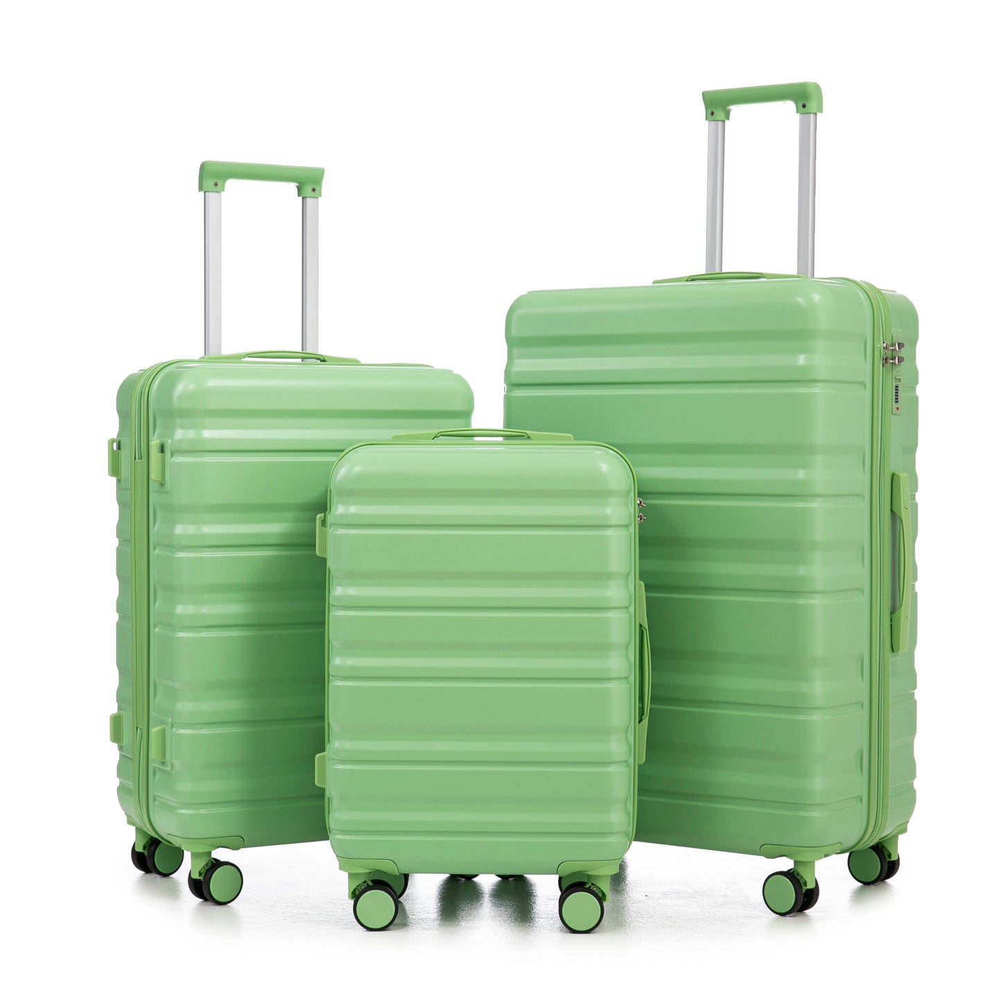 HIFINE Tourist 3-piece green luggage set by HouseOfZazla; hard-shell spinner suitcases on Tampa Home & Garden Store
