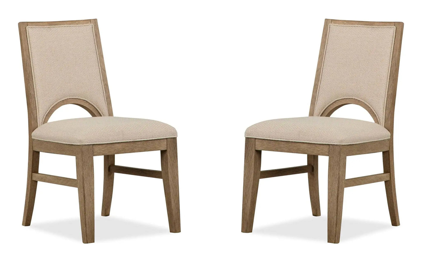 Tristan Upholstered Side Chair Set 2 Swiss Coffee