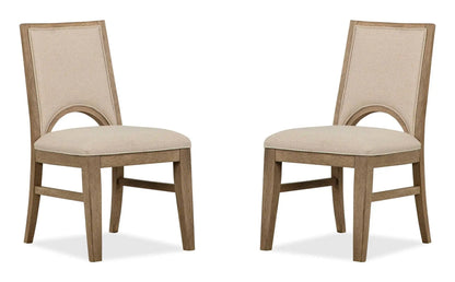 Tristan Upholstered Side Chair Set 2 Swiss Coffee