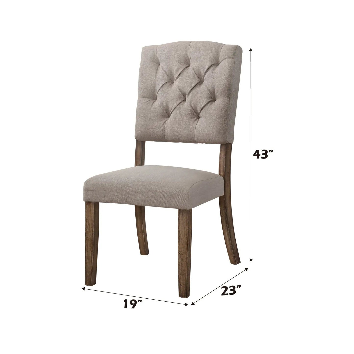 Bernard Weathered Side Chair Set of Two Dining