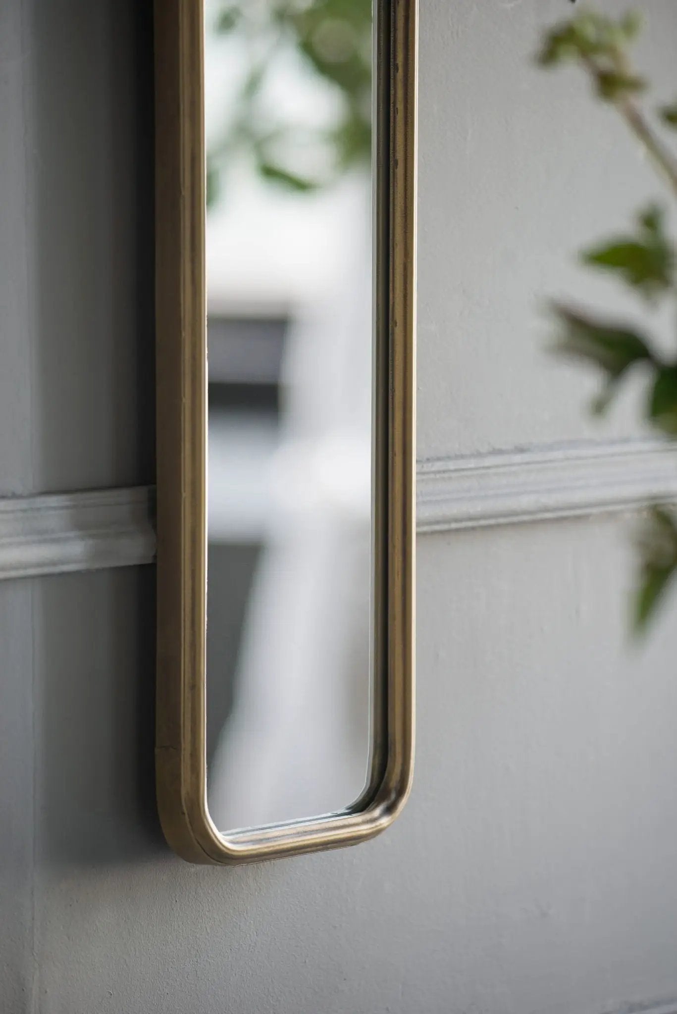 Antique Gold Full Length Mirror With Slim Frame