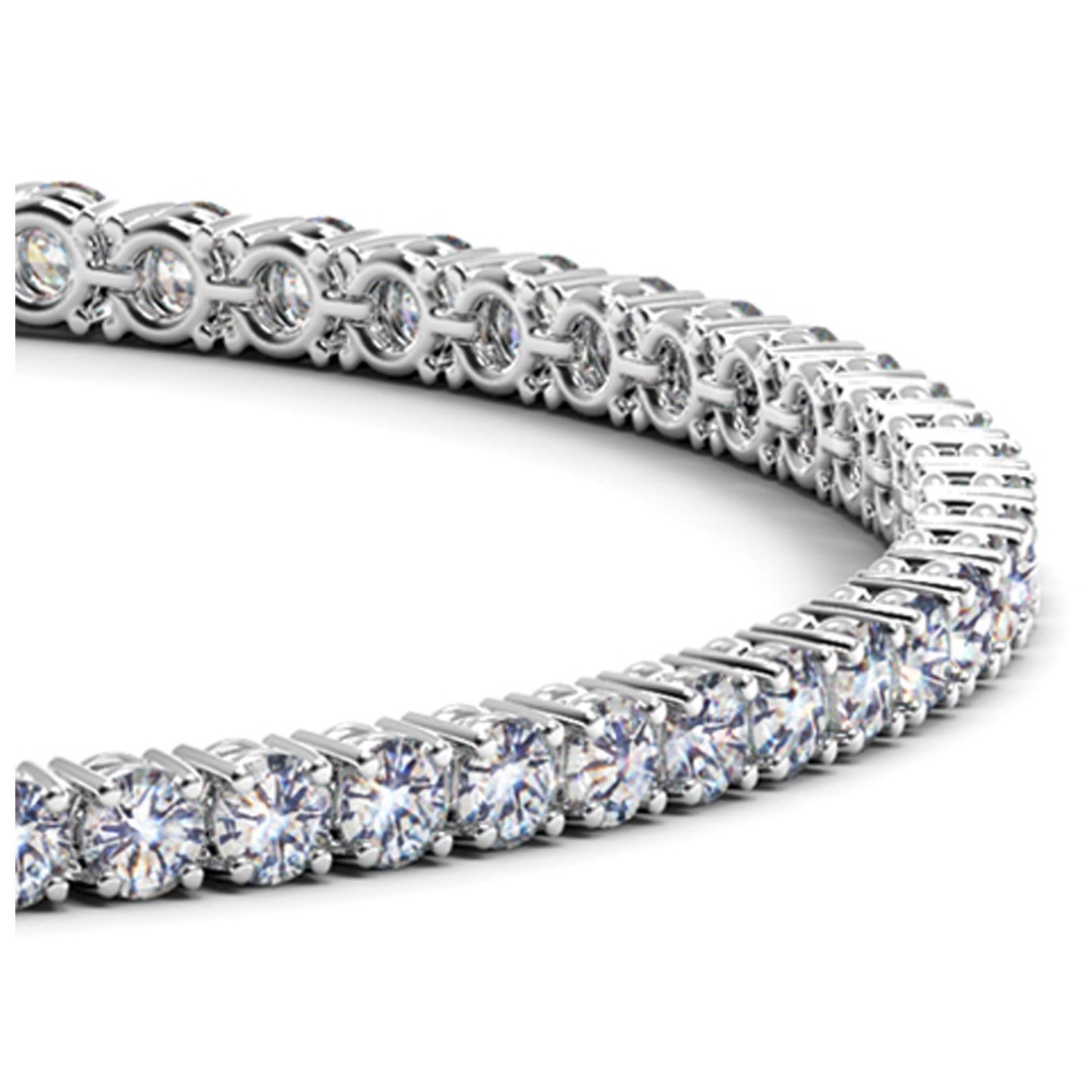 Lab-grown round diamond tennis bracelet in 14k white gold, 4 ctw, F/G color, VS2/SI1 on Tampa Home & Garden Store