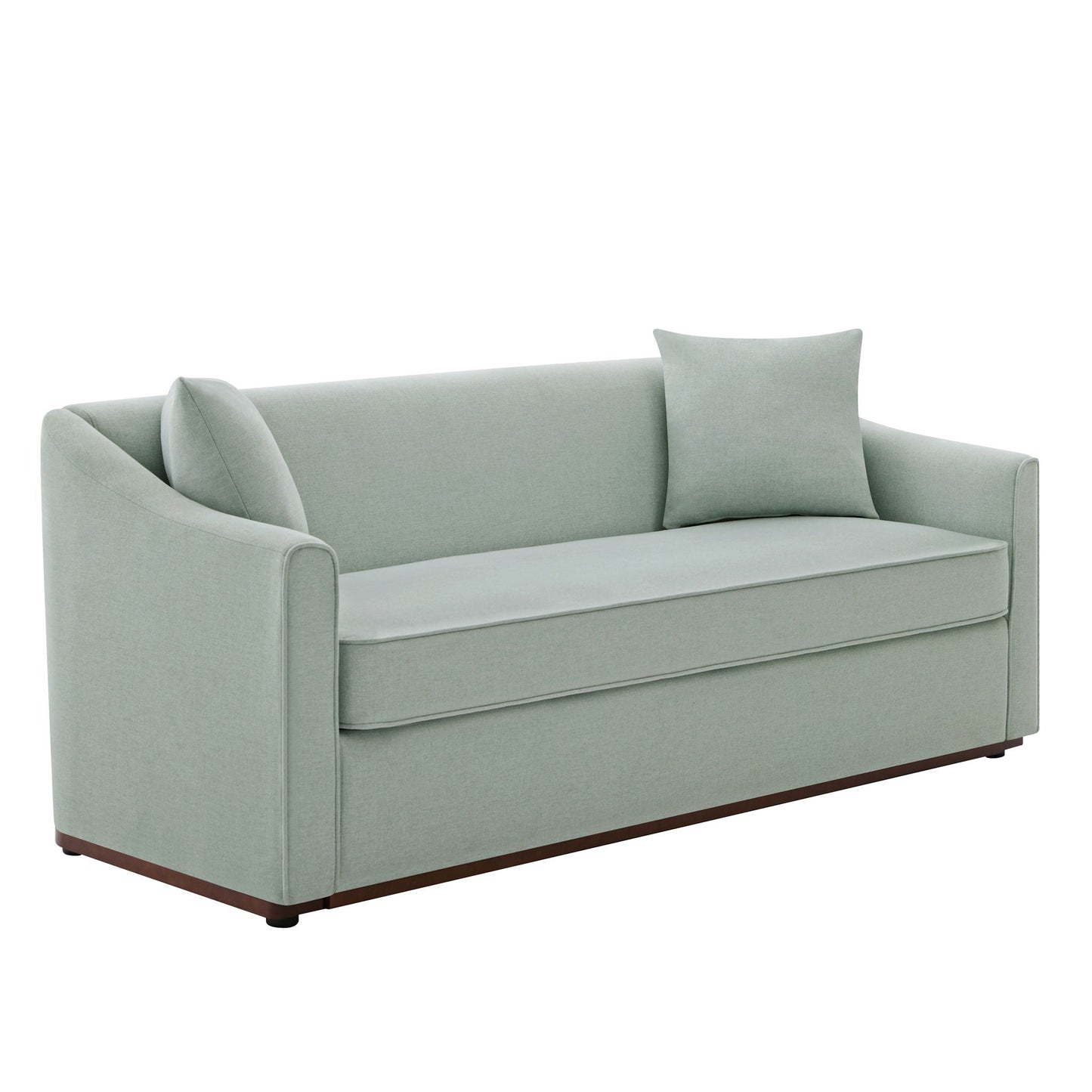 Modern 3 Seat Sofa With Chenille And Two Pillows