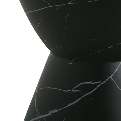 Outdoor Lightweight Concrete Side Table in black marble with veining HouseOfZazla on Tampa Home & Garden Store