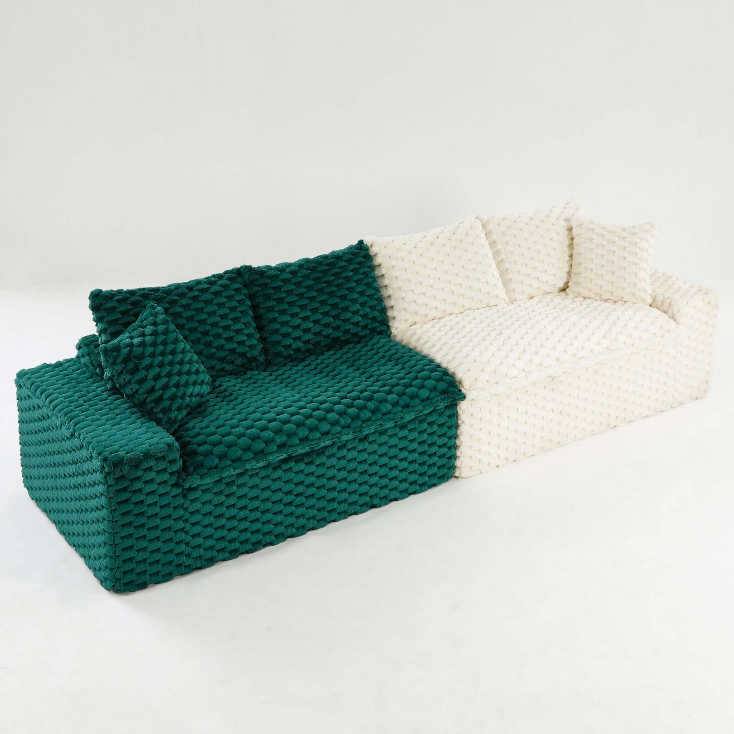 Modular Four Seater Sofa In Pink And Black