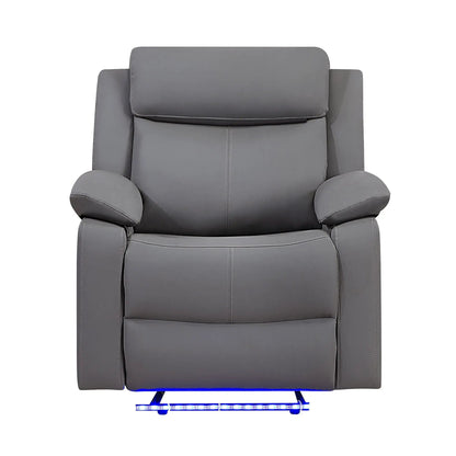 Blanche glider recliner with LED pillow arms in gray upholstery by Unique Piece Furniture on Tampa Home & Garden Store