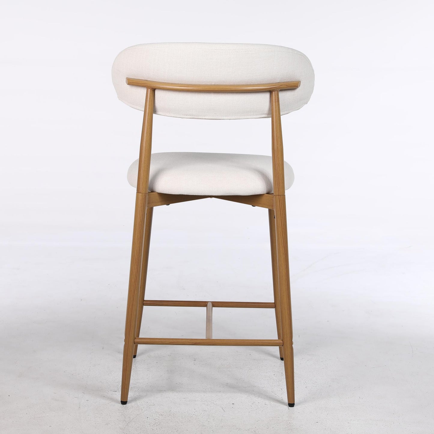 Upholstered counter-height bar stools set of 2 beige fabric wood legs HouseOfZazla on Tampa Home & Garden Store