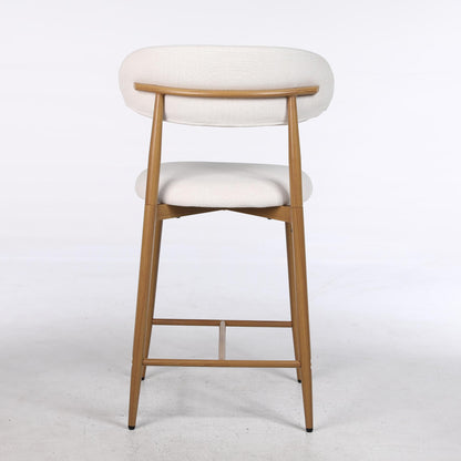 Upholstered counter-height bar stools set of 2 beige fabric wood legs HouseOfZazla on Tampa Home & Garden Store