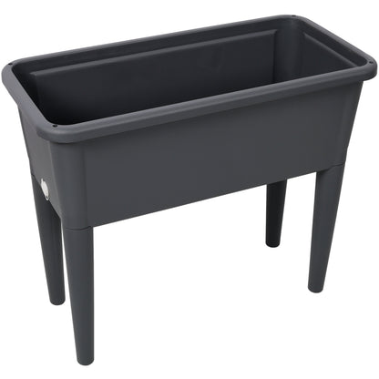 2 Piece Raised Garden Bed by HouseOfZazla, dark gray planter with inner divider on Tampa Home & Garden Store
