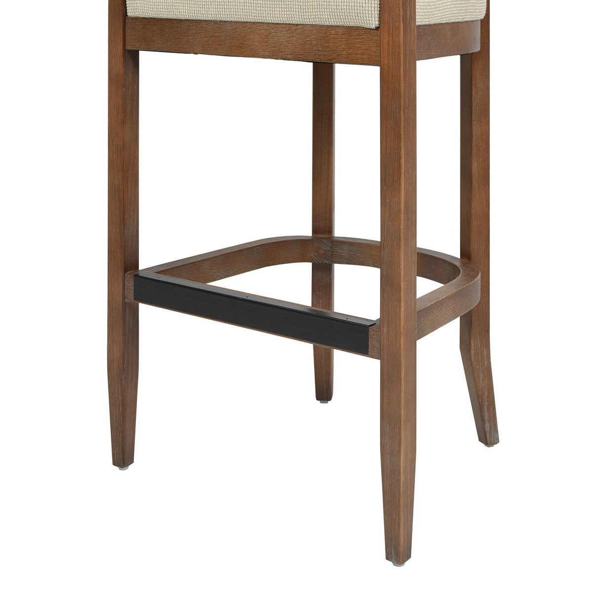 Mid-Century Cane Back Counter Stool, counter height (24–27 in), brown wood frame, black footrest on Tampa Home & Garden Store