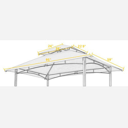 Double Tiered Canopy for 8x5ft Grill Gazebo Tent