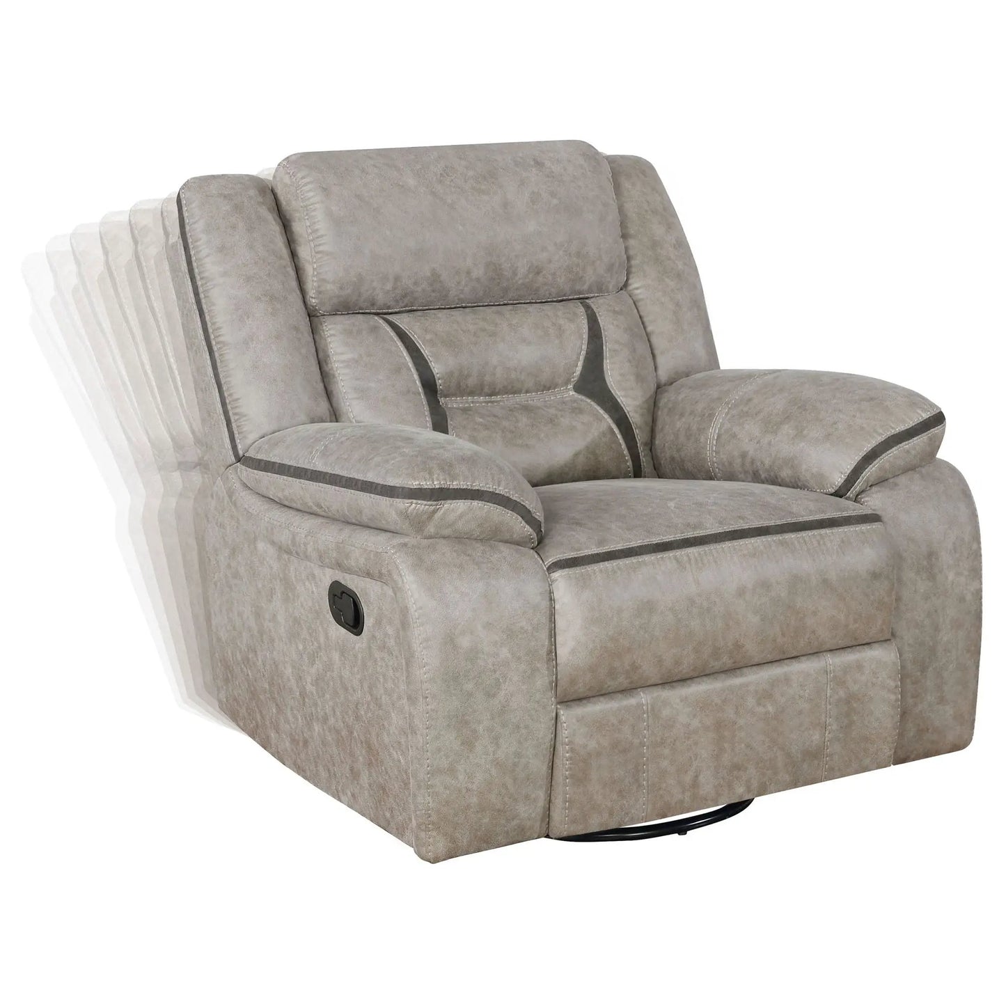 Brazelton Swivel Glider Recliner gray suede-like fabric by Unique Piece Furniture on Tampa Home & Garden Store