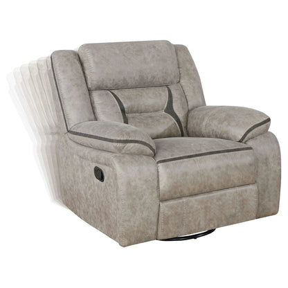 Brazelton Swivel Glider Recliner gray suede-like fabric by Unique Piece Furniture on Tampa Home & Garden Store