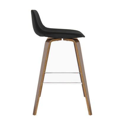 Randolph Bentwood counter stool set of 2 with black upholstered seat and curved wood legs on Tampa Home & Garden Store